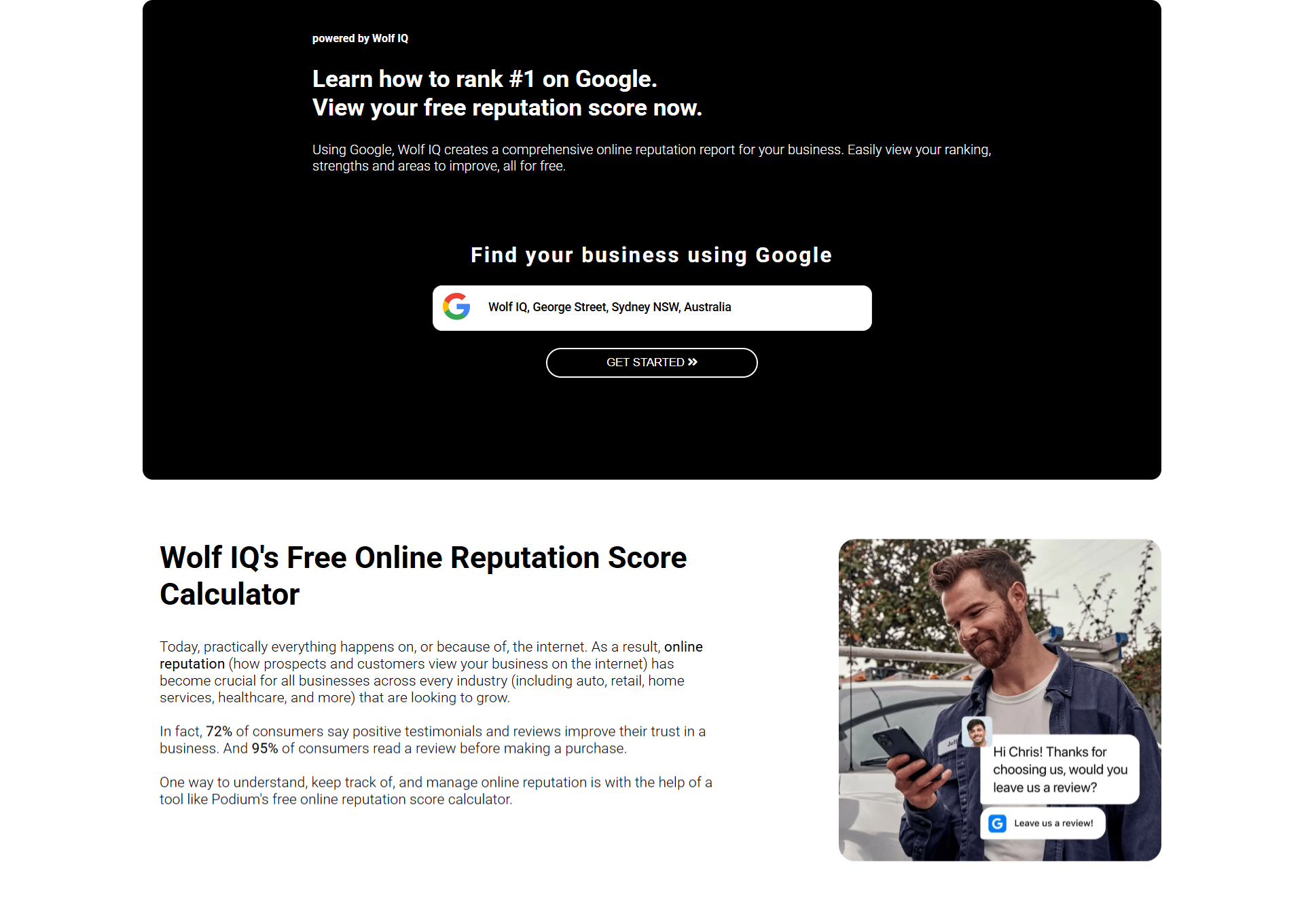 Online Business Reputation Grader Tool Image